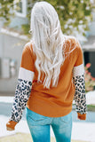 Leopard Sequin Patchwork Long Sleeve Top