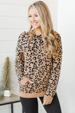 Leopard Knitted Drawstring Hooded Sweater