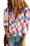 Polka Dot Buttoned Long Sleeve Shirt