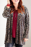 Print Open Front Plus Size Cardigan