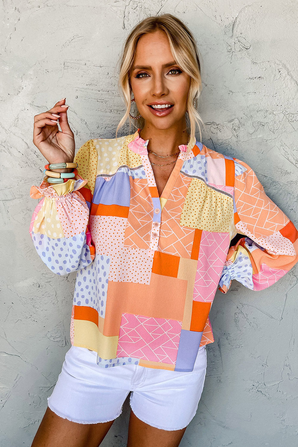 Mixed Print Blouse