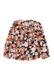 Floral Print 3/4 Sleeve Babydoll Blouse