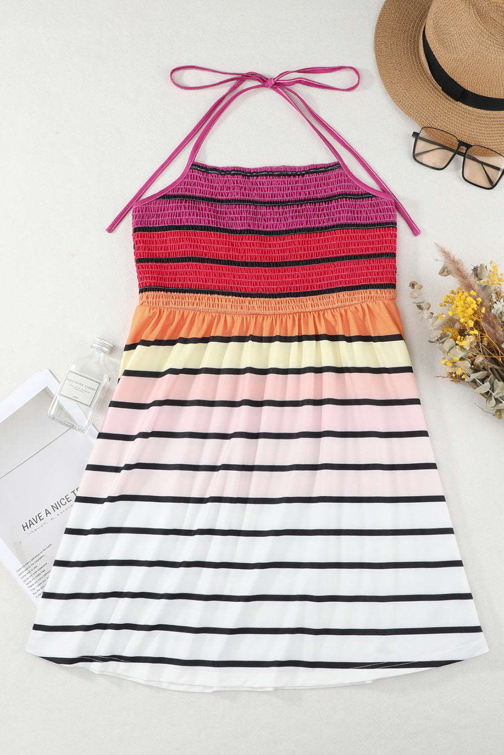 Colorful Striped Hollow Out Camisole