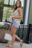 Floral Ruffled Straps Flowy Tank Top