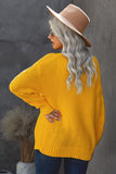 Cardigan jaune en grosse maille ouvert sur le devant