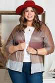 Plus Size Colorblock Knit Cardigan