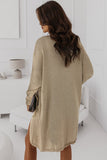 Khaki Pocketed Knit Dolman Sleeve Cardigan