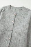 Hollow Out Buttoned Knit Cardigan