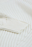 Hollow-out Puffy Sleeve Knit Sweater