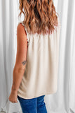 White Frilled Tank Top with Buttons