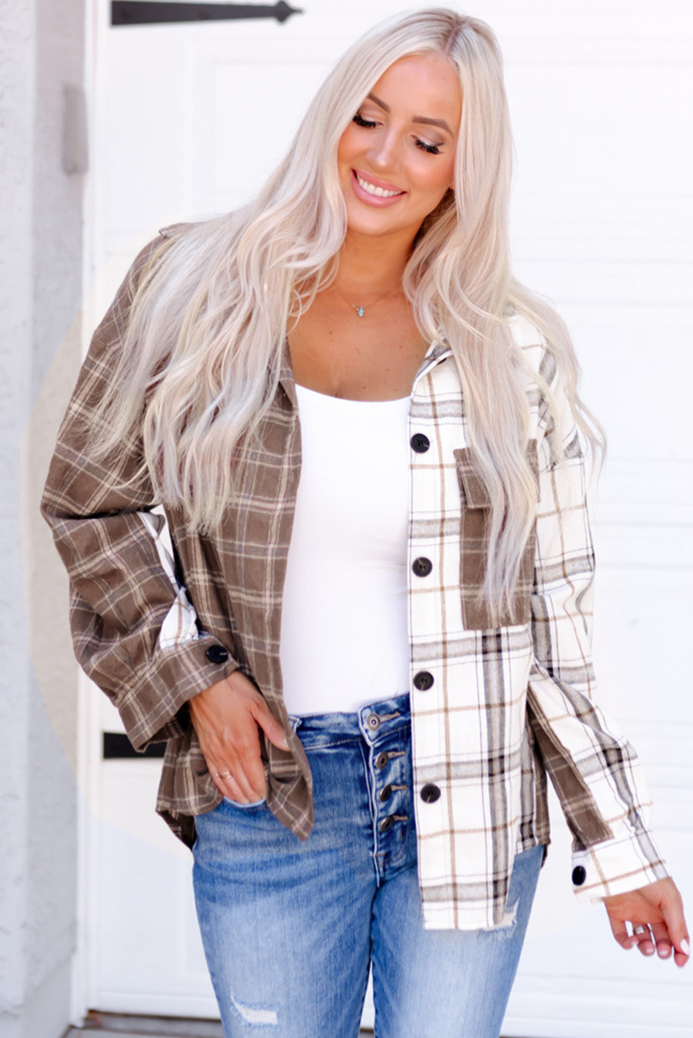 Mixed Plaid Soft Oversized Shirt