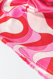 Pink Abstract Swirl Print Halter Maxi Dress