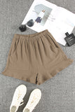 High Waist Pocketed Ruffle Shorts