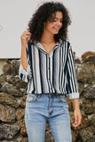 Brown Striped Modern Women Shirt