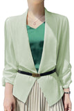 Solid Lapel Collar Satin Blazer