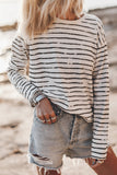 Retro Striped Casual Long Sleeve Top