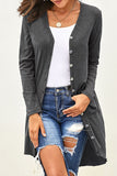 Selected Button Pocketed High Low Cardigan