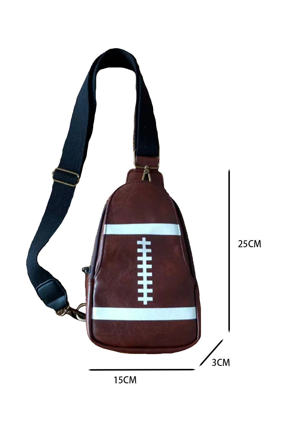 Mini sac à bandoulière en PU marron Rugby