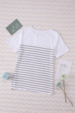 Nautical Striped Buttoned Short Sleeve Top