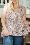 Plus Size V Neck Frilled Babydoll Tank Top