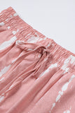 Short décontracté rose tie-dye avec cordon de serrage