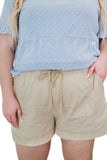 Elastic Waist Drawstring Pocket Shorts