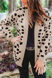 Animal Spotted Pattern Open Front Cardigan