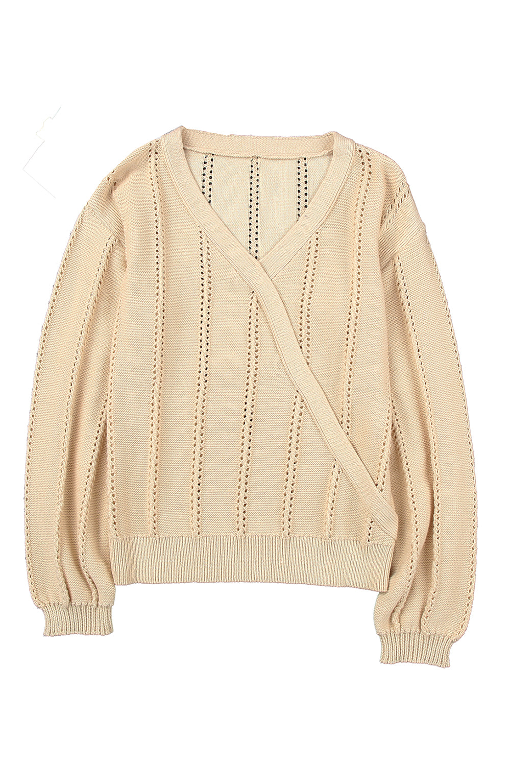 Hollow Out V Neck Pullover Sweater