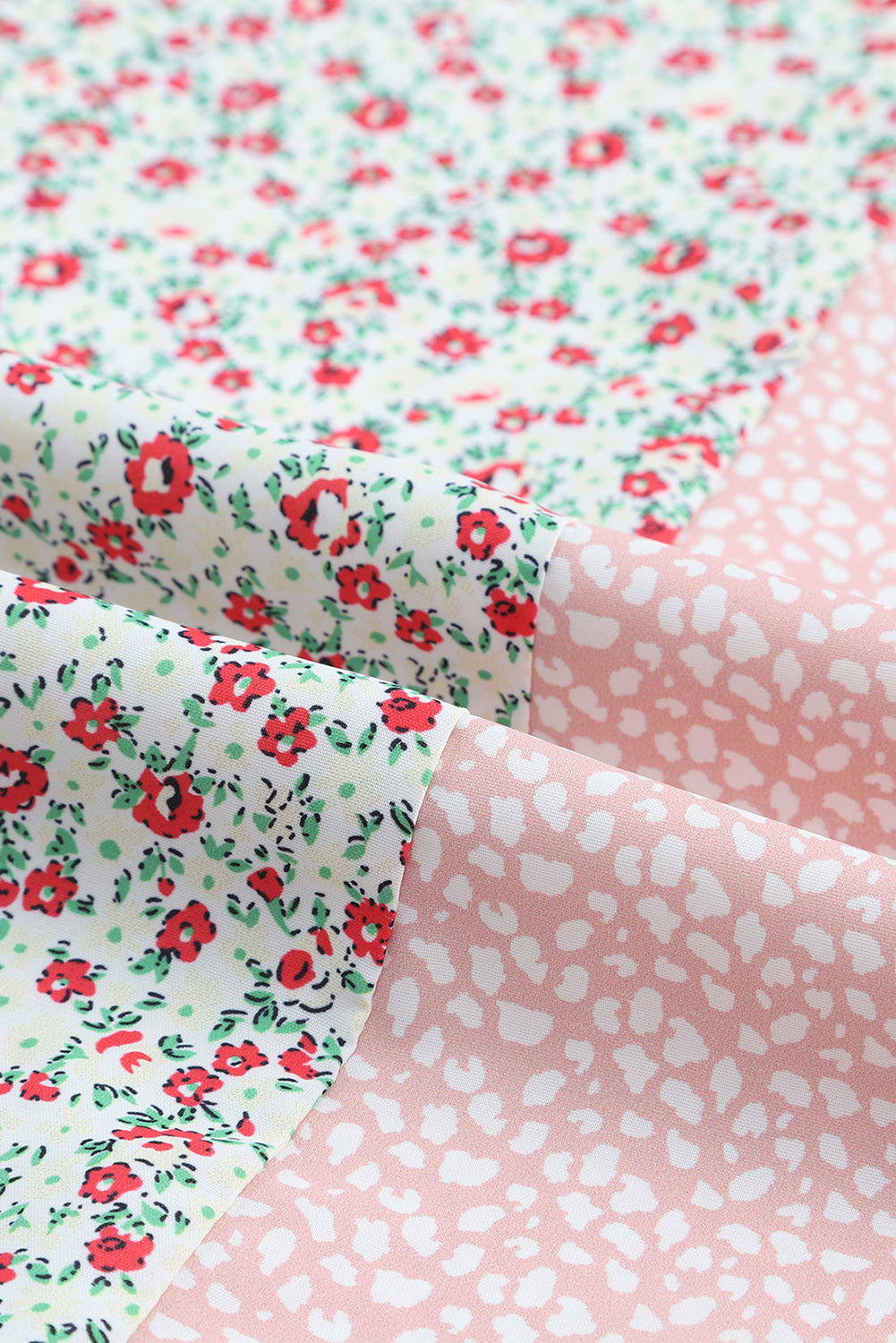 Chemisier à manches longues Dotty Floral Patchwork grande taille rose