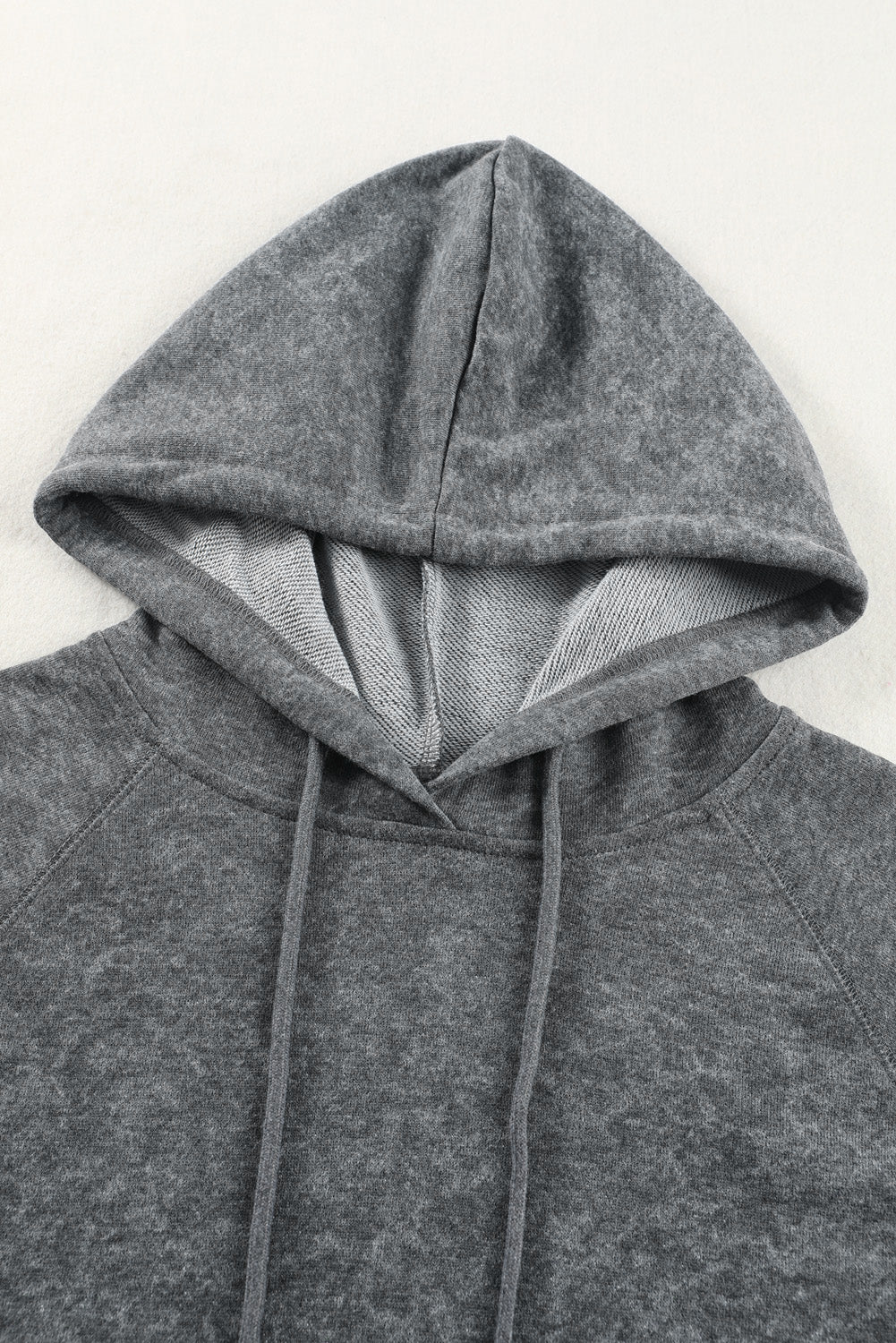 Mineral Wash Kangaroo Pocket Drawstring Pullover Hoodie