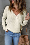 V Neck Wrap Backless Knit Sweater