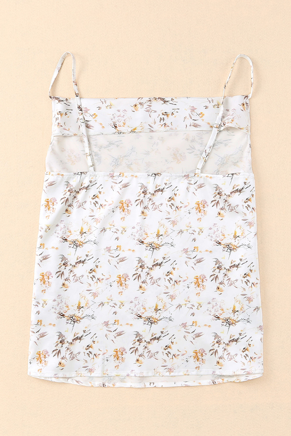 Floral Print Drape Front Tank Top