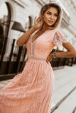 Robe longue en dentelle Fill Your Heart rose bleu