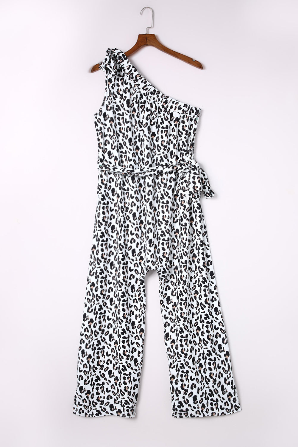 Print Slant One Shoulder Loose Jumpsuit