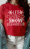 Gray Christmas Santa Hat Snowflake Slogan Graphic Tee