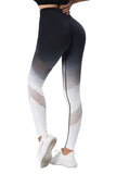 Leggings de sport de yoga taille haute ombré Black-2, contrôle du ventre