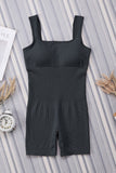 Ribbed Square Neck Padded Sports Romper