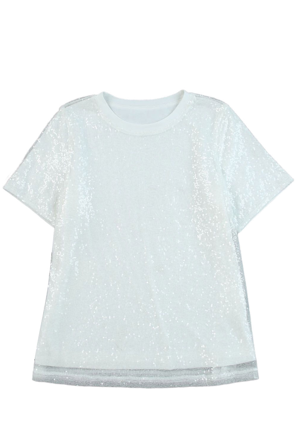 T-shirt décontracté à paillettes blanches