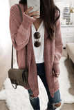 Gray Textured Knit Pocketed Duster Cardigan