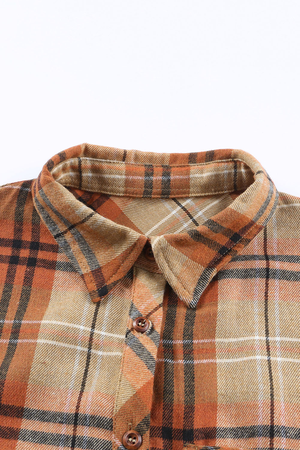 Plaid Pocket Buttoned Long Sleeve Shirt