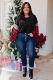 Christmas Tree Plaid Leopard Sequin Plus Size Top