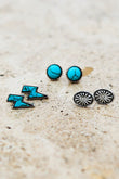 Three-piece Turquoise Stud Earrings Set