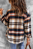 Plus Size Plaid Flap Pocket Shacket