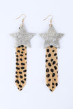 Fuzzy Leopard Shooting Star Earrings