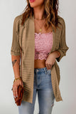 Ribbed Open Front Knit Cardigan