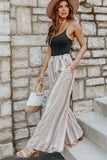 Geometric Pattern Shirred Wide Leg Plus Size Pants