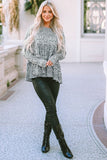 Print Long Sleeve Ruffled Babydoll Blouse