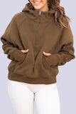 Kangaroo Pocket Half Zipper Loose Fit Hoodie