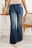 Central Seam Stitching Wide Leg Jeans