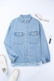 Rhinestone Pearls Denim Shacket